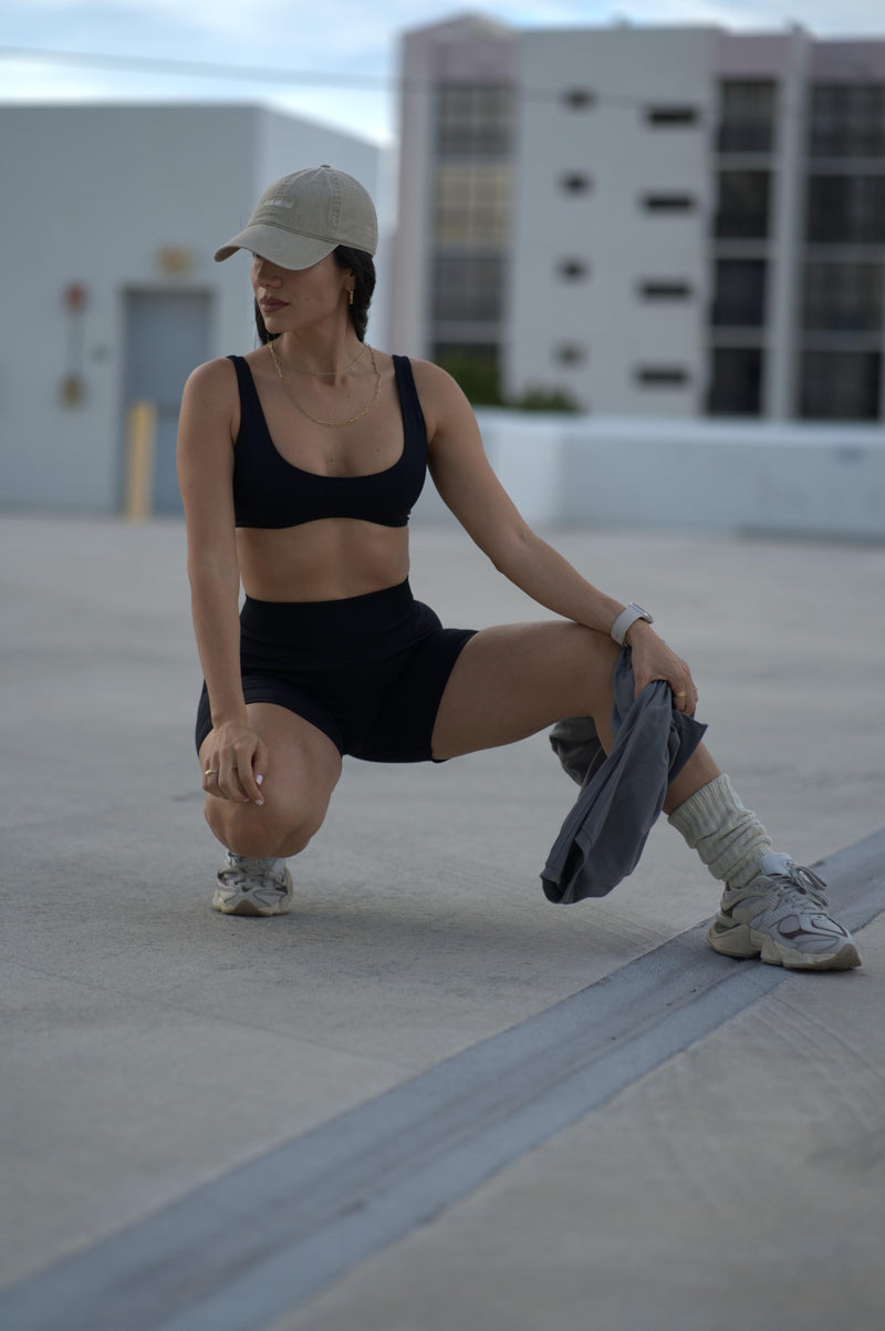 Black High-Waist Seamless Biker Shorts